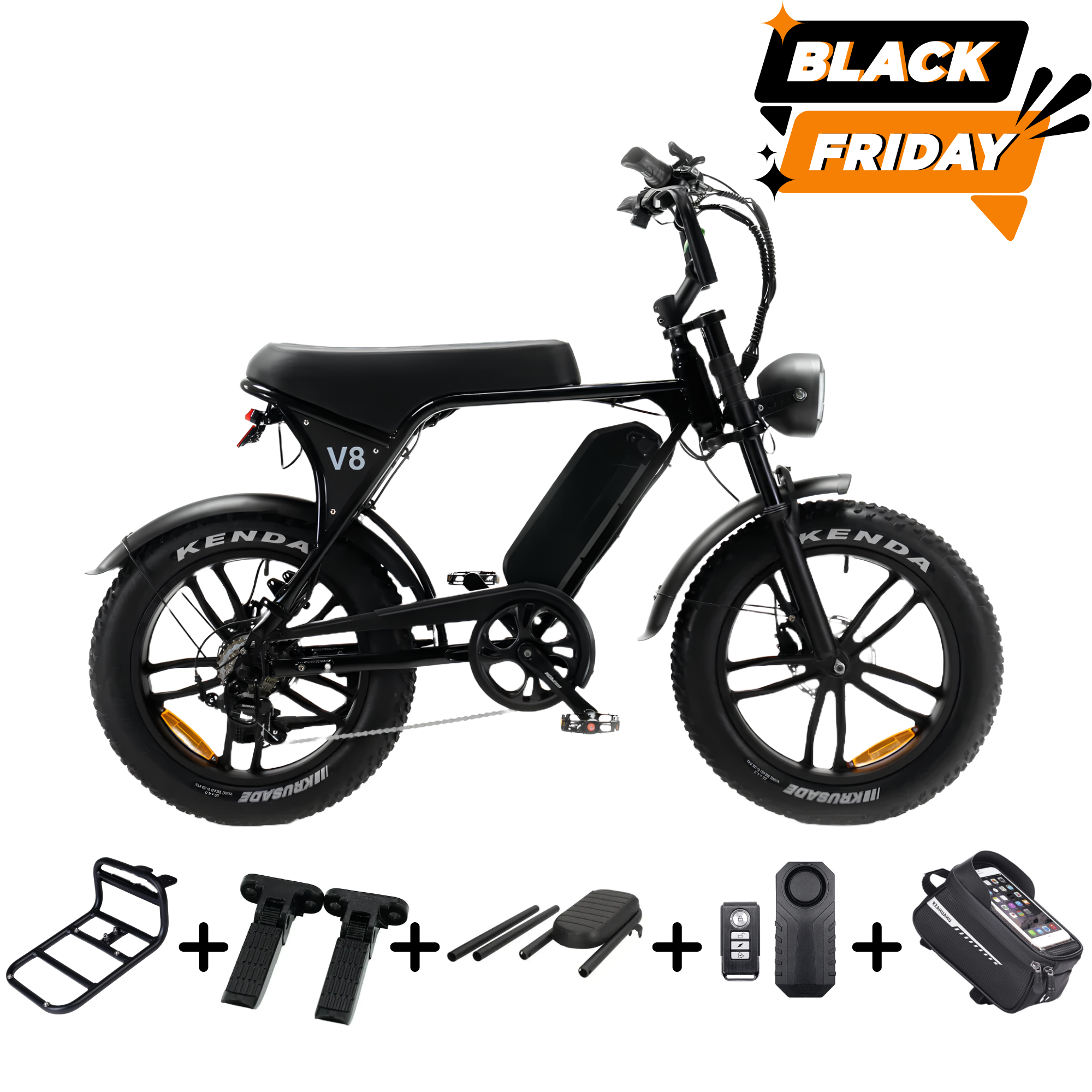 OUXI V8 3.0 Fatbike - Zwart - Hydraulische Remmen