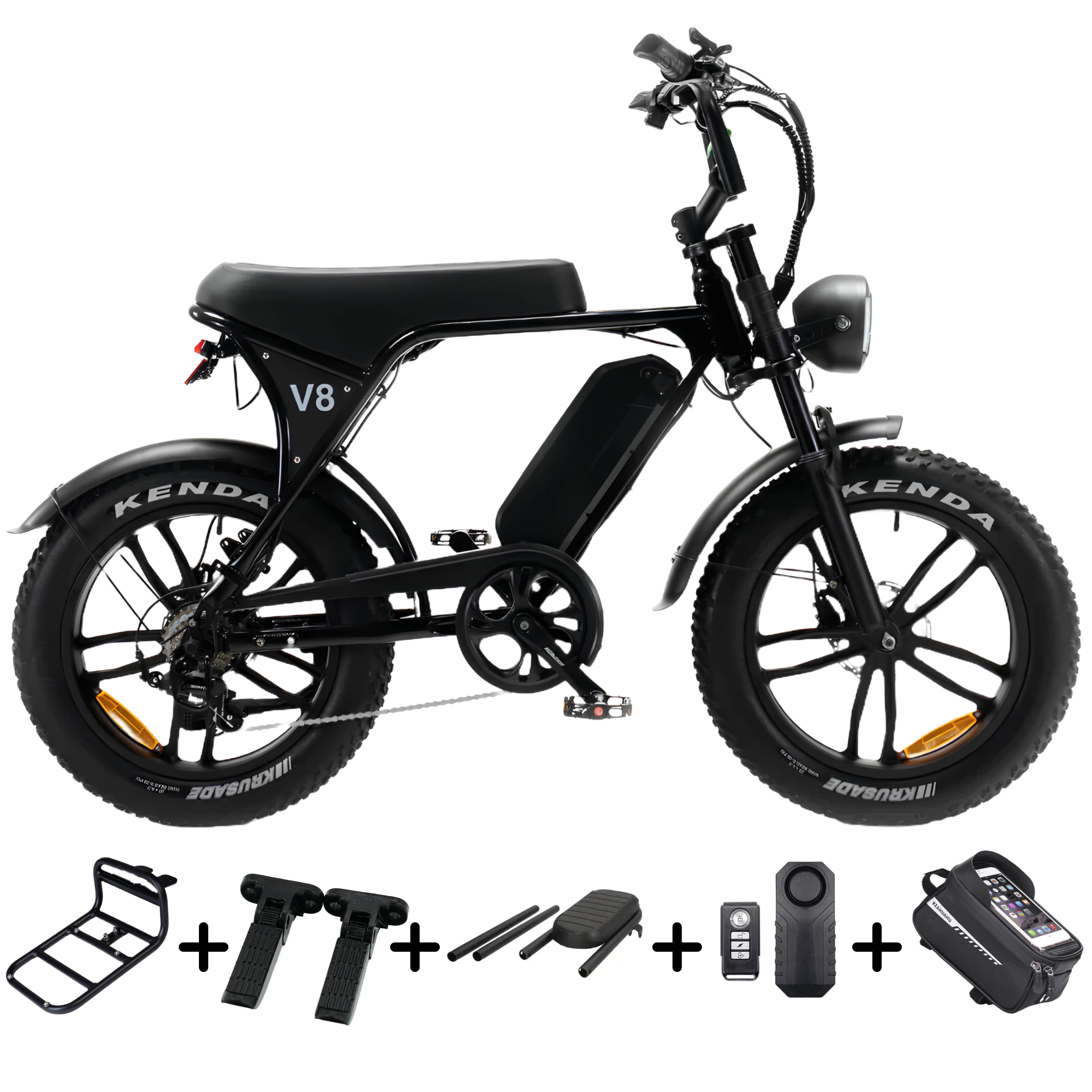 OUXI V8 3.0 Fatbike - Zwart - Hydraulische Remmen