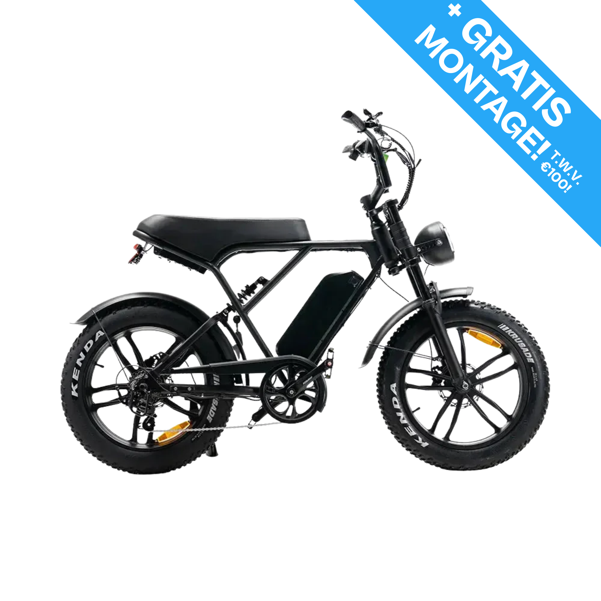 OUXI H9 Fatbike - Zwart - Hydraulische Remmen