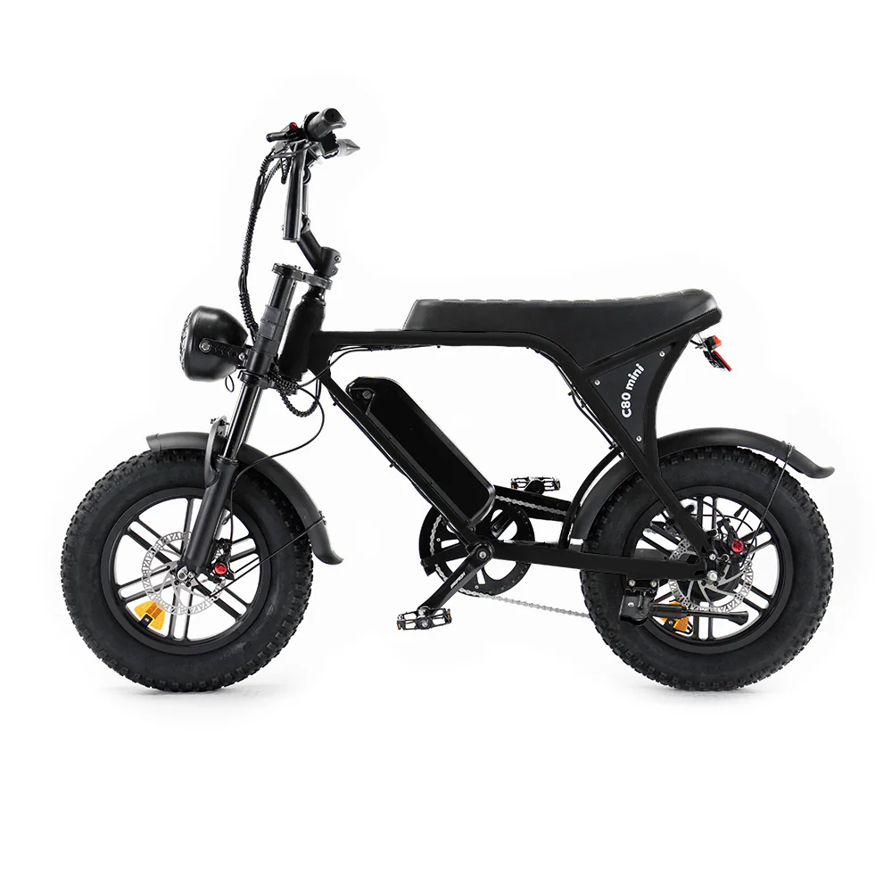 OUXI C80 Mini Fatbike - Zwart - Hydraulische Remmen