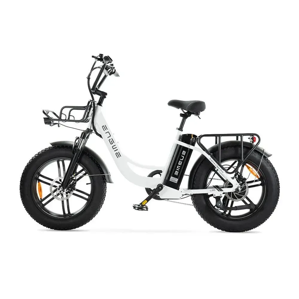 ENGWE L20 - Wit Elektrische fatbike zijkant