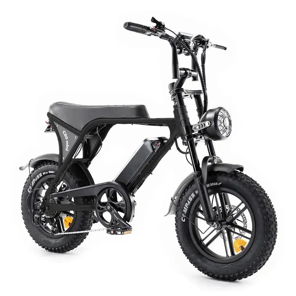 OUXI C80 Mini Fatbike - Zwart - Hydraulische Remmen zijaanzicht
