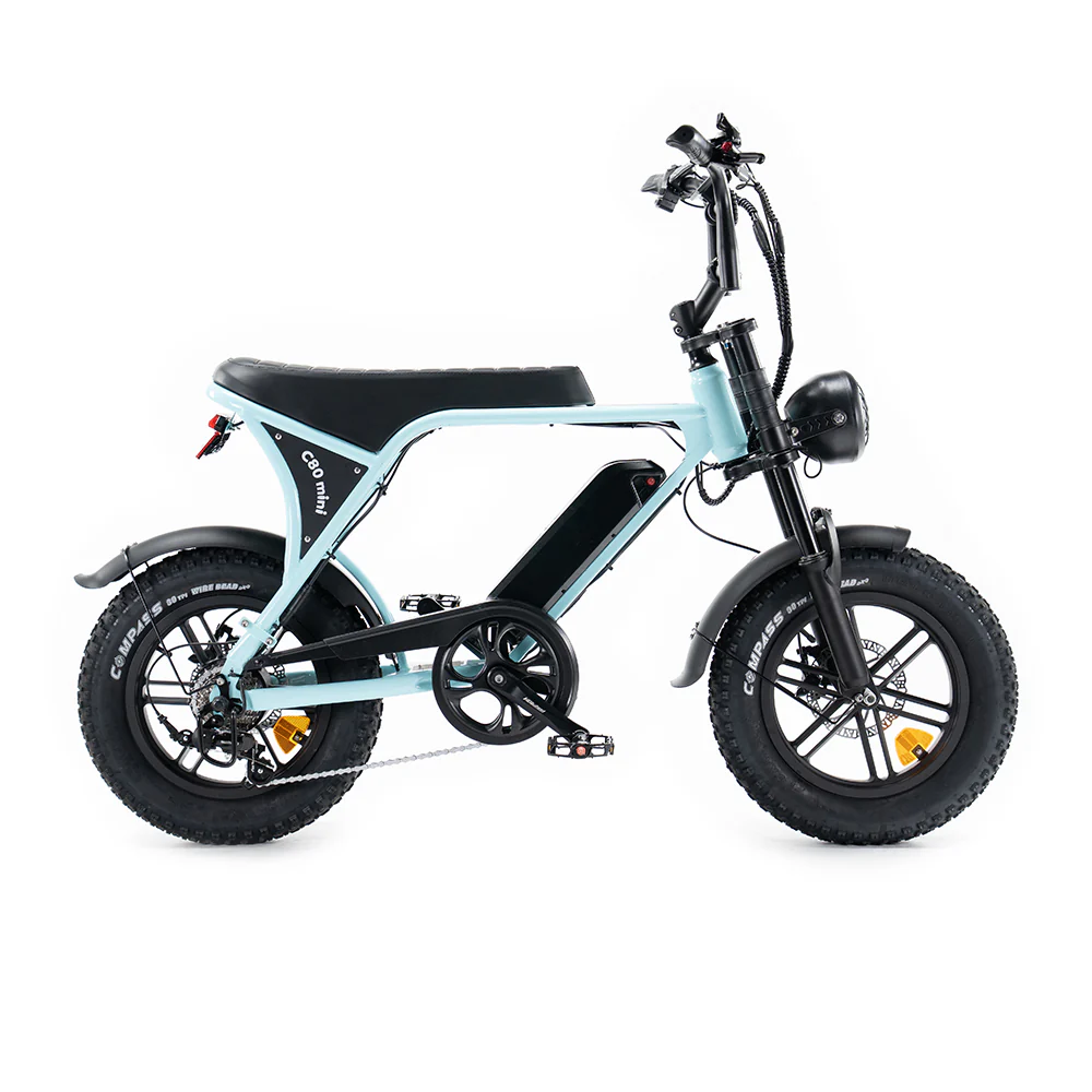 OUXI C80 Mini Fatbike - Licht Blauw - Hydraulische Remmen