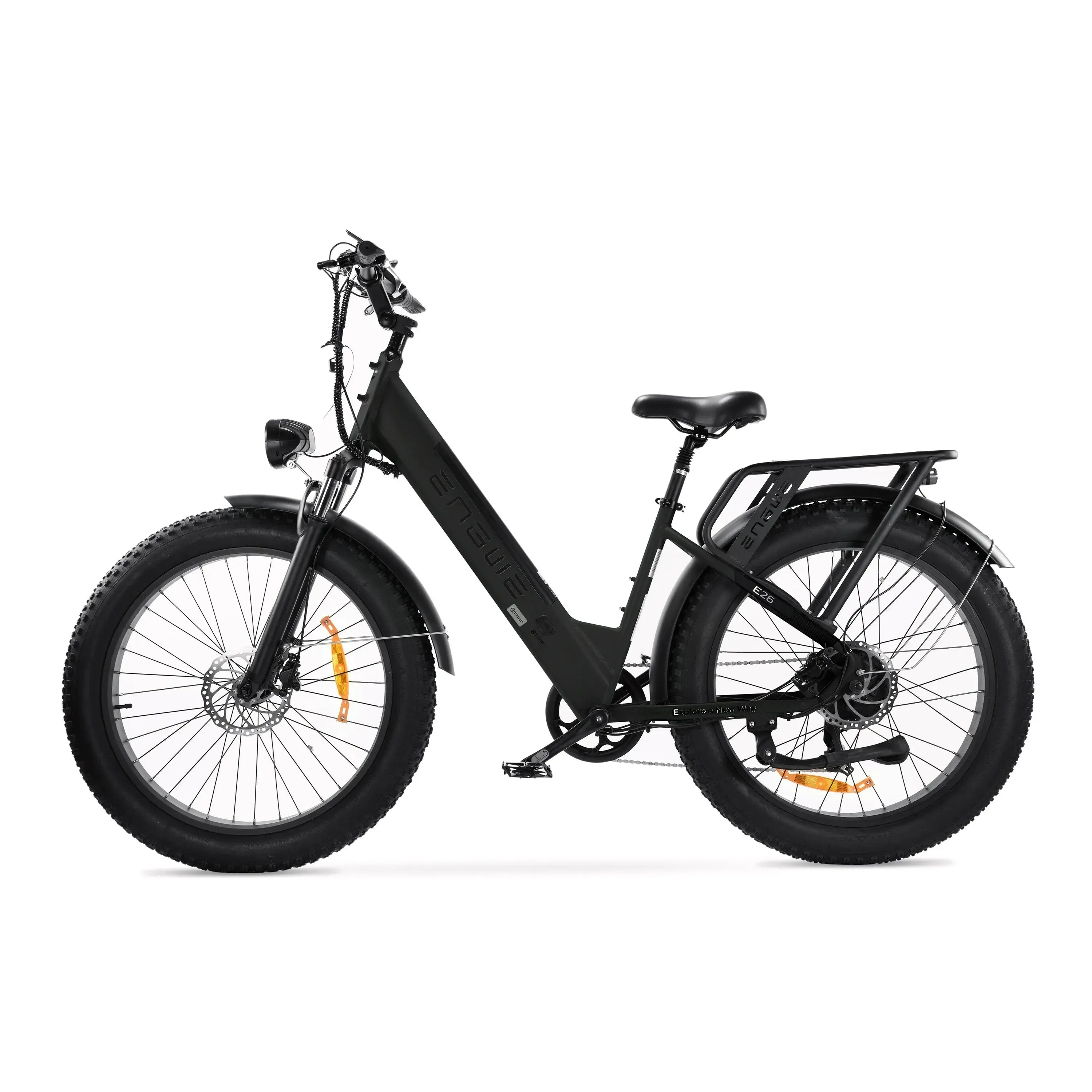 ENGWE E26 - Lage instap - Zwart elektrische fatbike zijkant