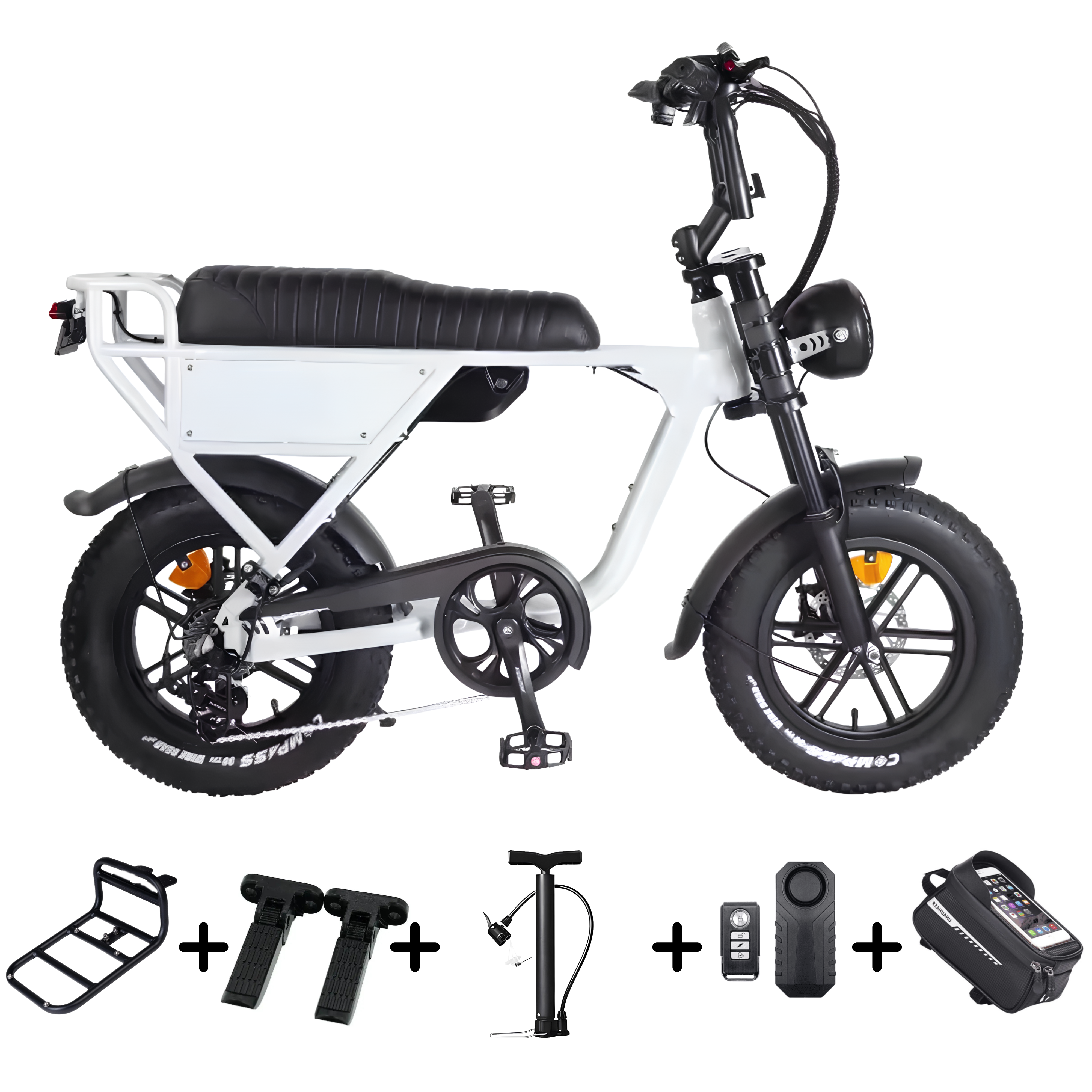 OUXI C63 Mini Fatbike - Wit - Hydraulische Remmen