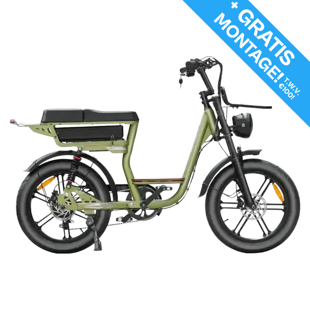 Fatbike V20 Pro Comfort - Groen - Hydraulische Remmen - Lage instap