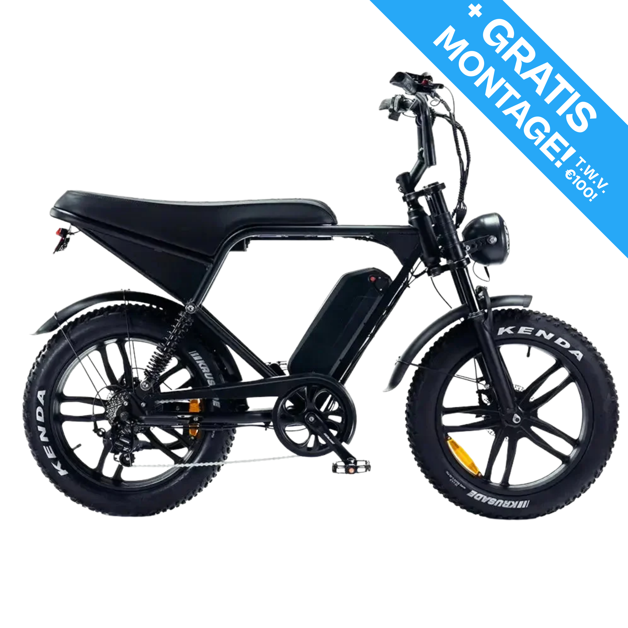 OUXI V8 Pro 24 Inch Fatbike - Zwart - Hydraulische Remmen