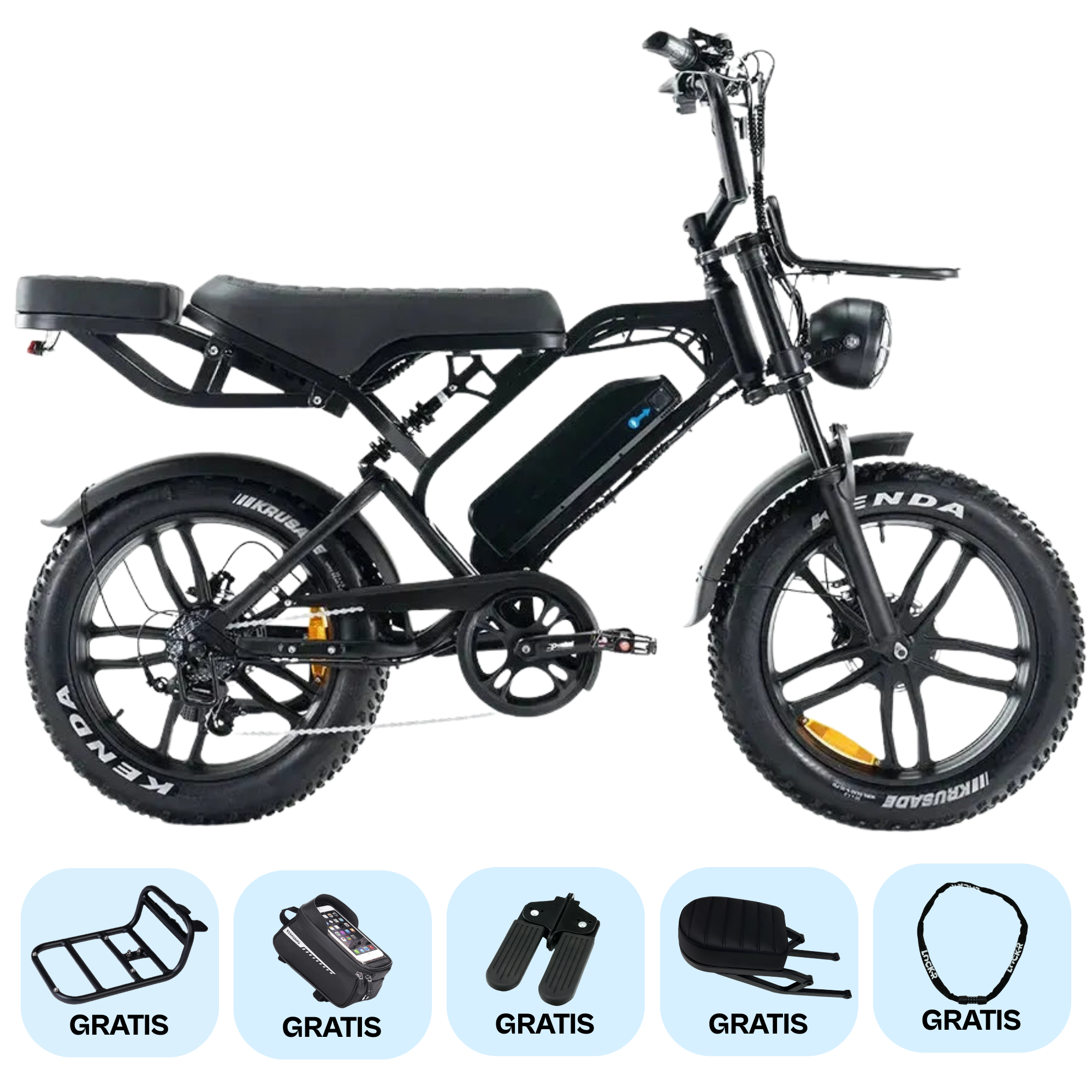 COMBI DEAL Fatbike V20 Pro 9.0 - Zwart - Hydraulische Remmen
