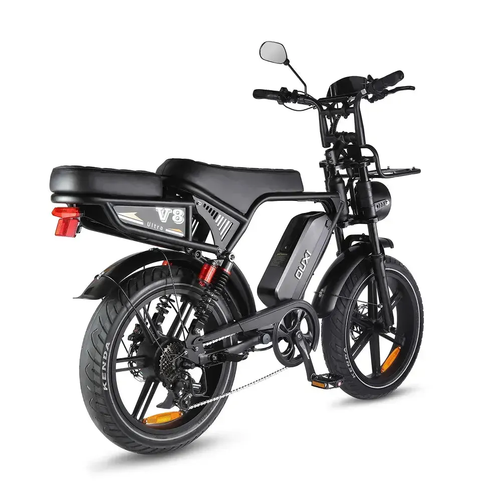 OUXI V8 Ultra - Zwart fatbike achterkant