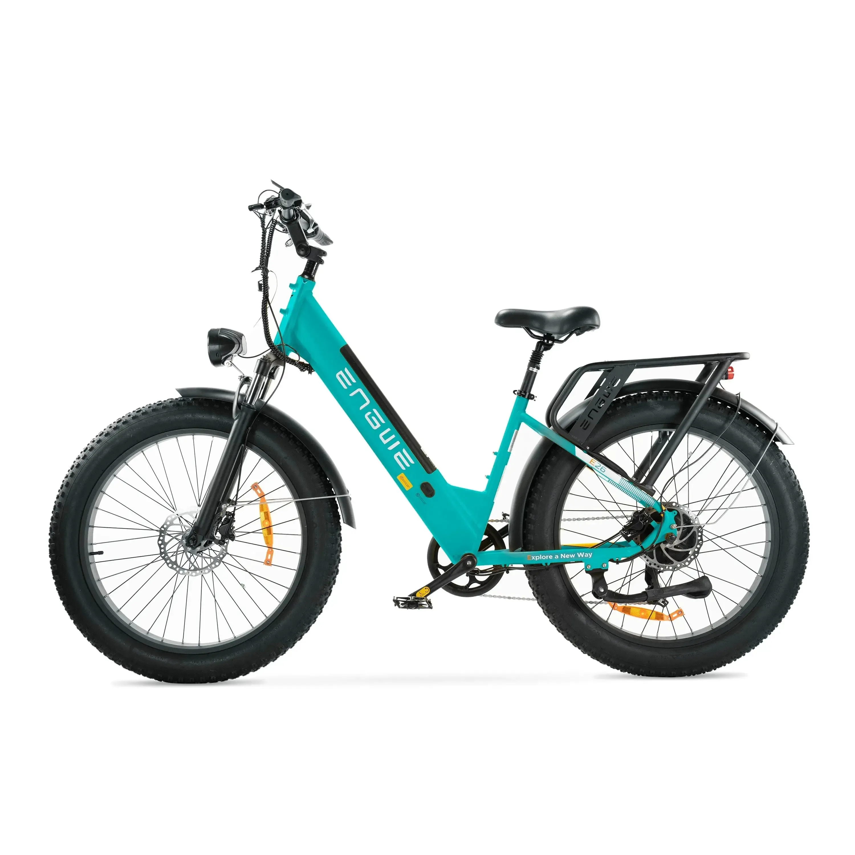 ENGWE E26 - Lage instap - Blauw elektrische fatbike zijkant