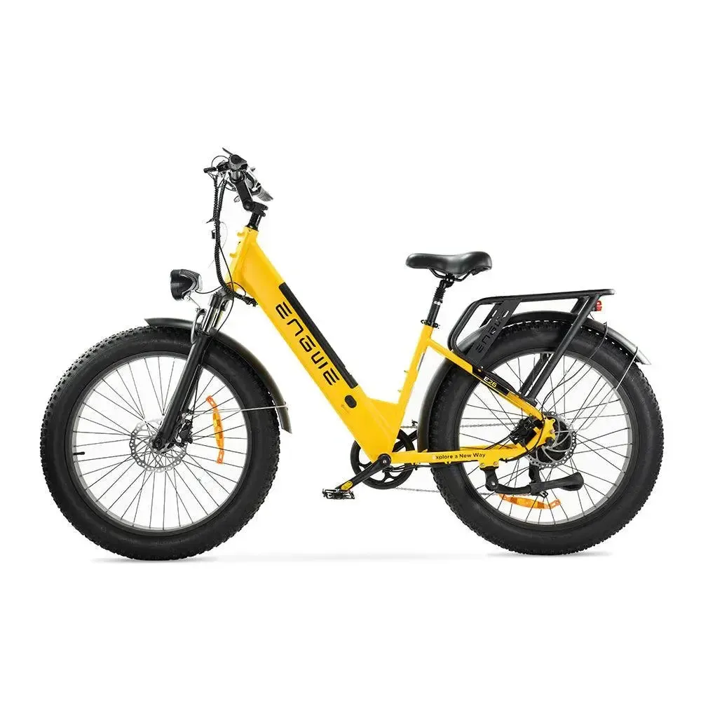 ENGWE E26 - Lage instap - Geel elektrische fatbike zijkant 