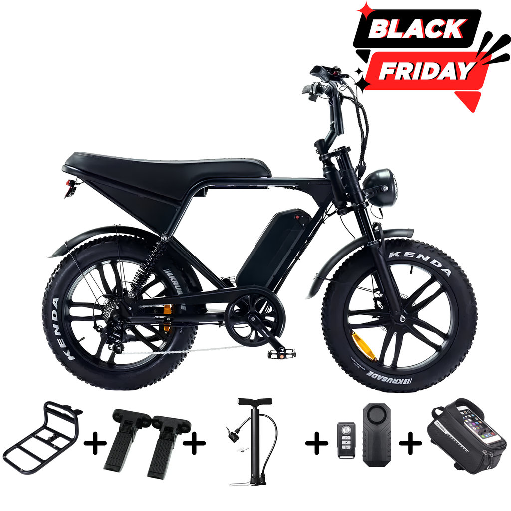 OUXI V8 Pro 24 Inch Fatbike - Zwart - Hydraulische Remmen