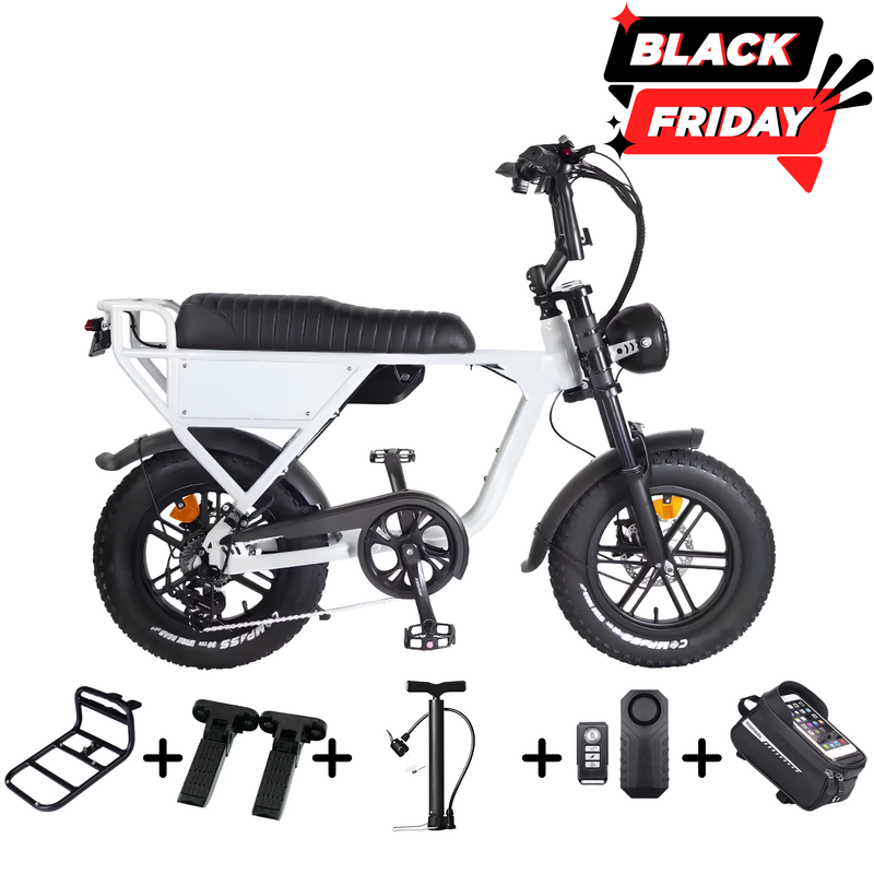 OUXI C63 Mini Fatbike - Wit - Hydraulische Remmen