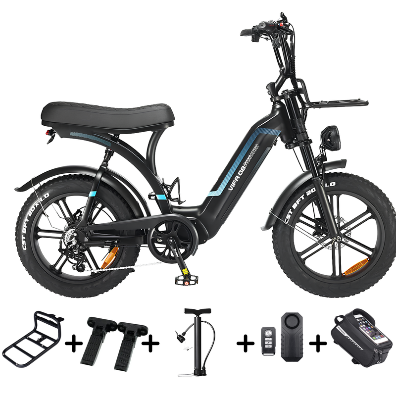 OUXI Q8 Fatbike - Lage Instap - Zwart - Hydraulische Remmen
