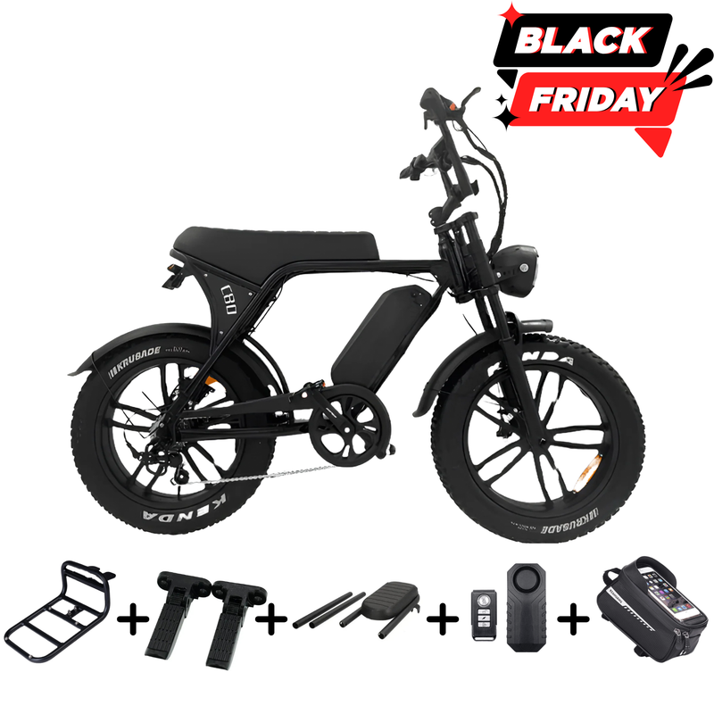 OUXI V8 6.0 (C80) Fatbike - Zwart - Hydraulische Remmen