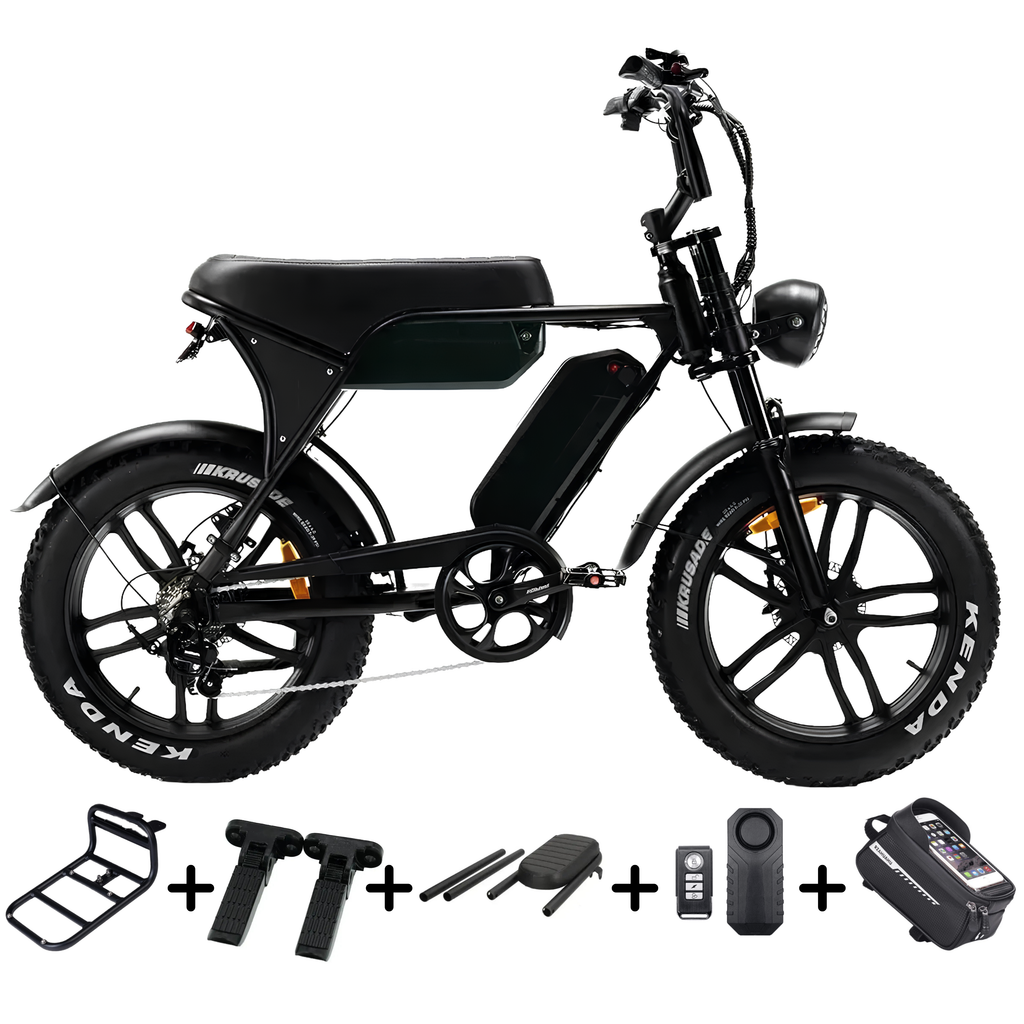 OUXI V8 MAX 5.0 (C80) dubbele accu - Fatbike - Zwart - Hydraulische Remmen