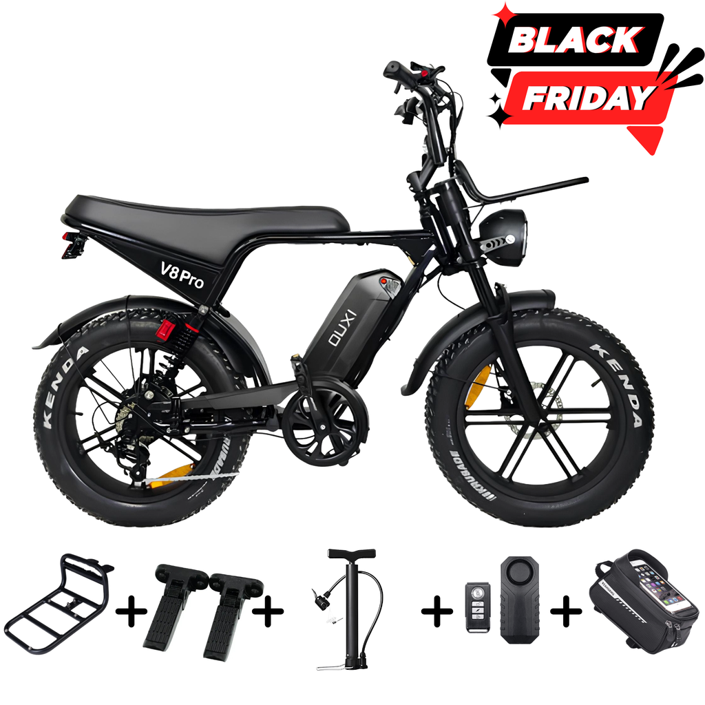 OUXI V8 PRO Fatbike - Zwart - Hydraulische Remmen